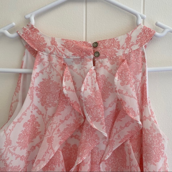 Girls 7/8 Toile Ruffle Dress Pink White DIsney - Picture 7 of 8